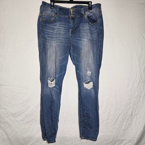 torrid Denim - Torrid plus size ripped skinny light blue wash jeans